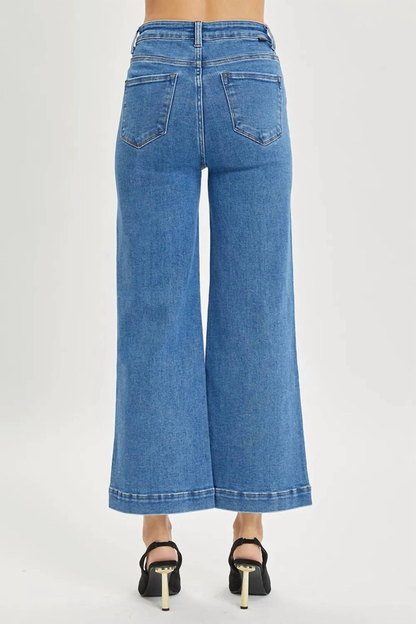 Risen - Full Size High Rise Wide Leg Jeans