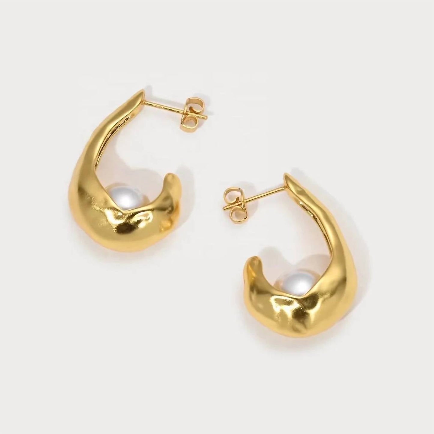 Sahira Jewelry Design - Women's Alani Pearl Hoop Earrings