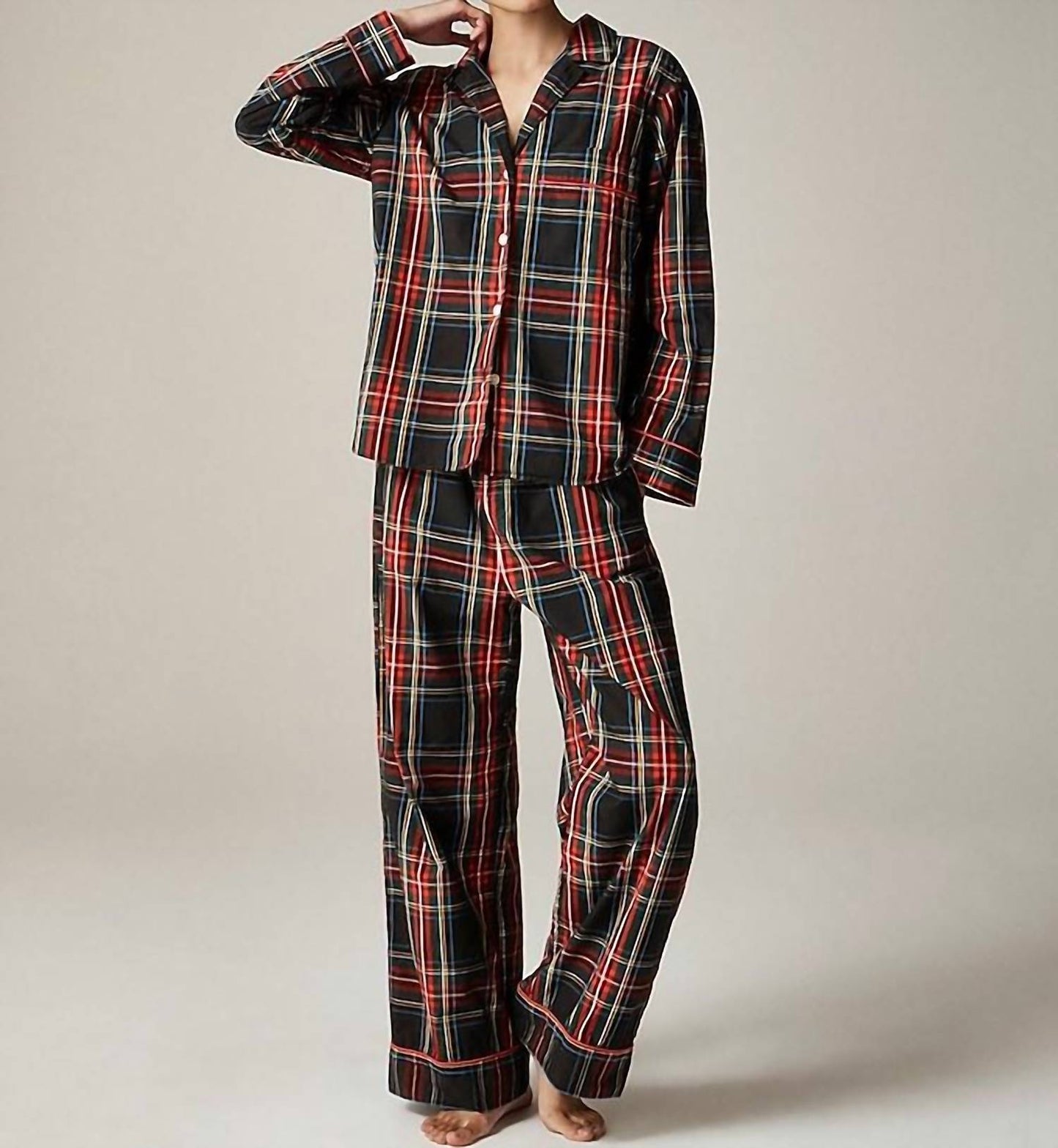 J.Crew - Pajama Pant Set In Stewart Tartan Cotton Poplin