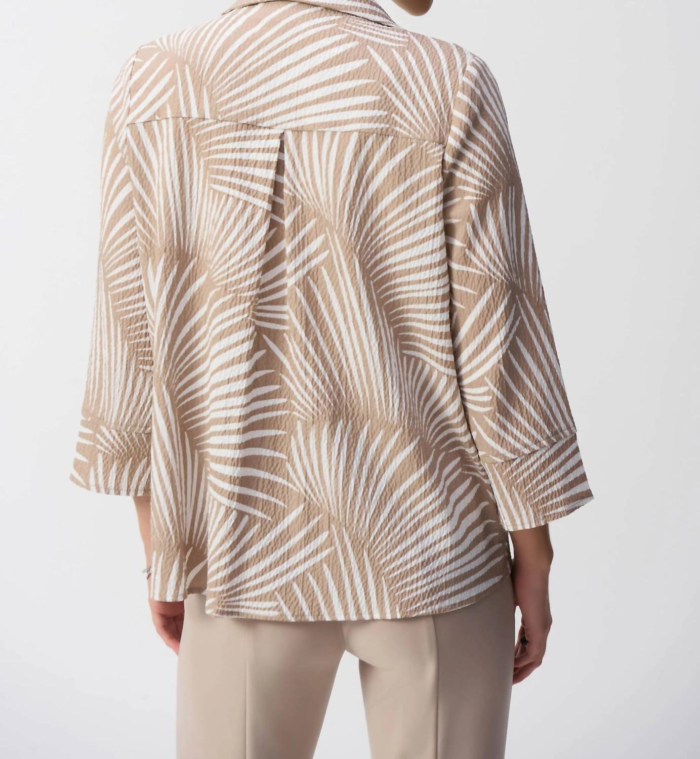 Joseph Ribkoff - Tropical Print Textured Trapeze Jacket