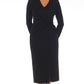 Joseph Ribkoff - Knot Front Slit Midi Sheath Dress