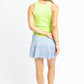 Karlie - Block Floral Scallop Kourt Skort