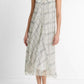 Vince - Fenced Plaid Sheer Panel Midi Dress