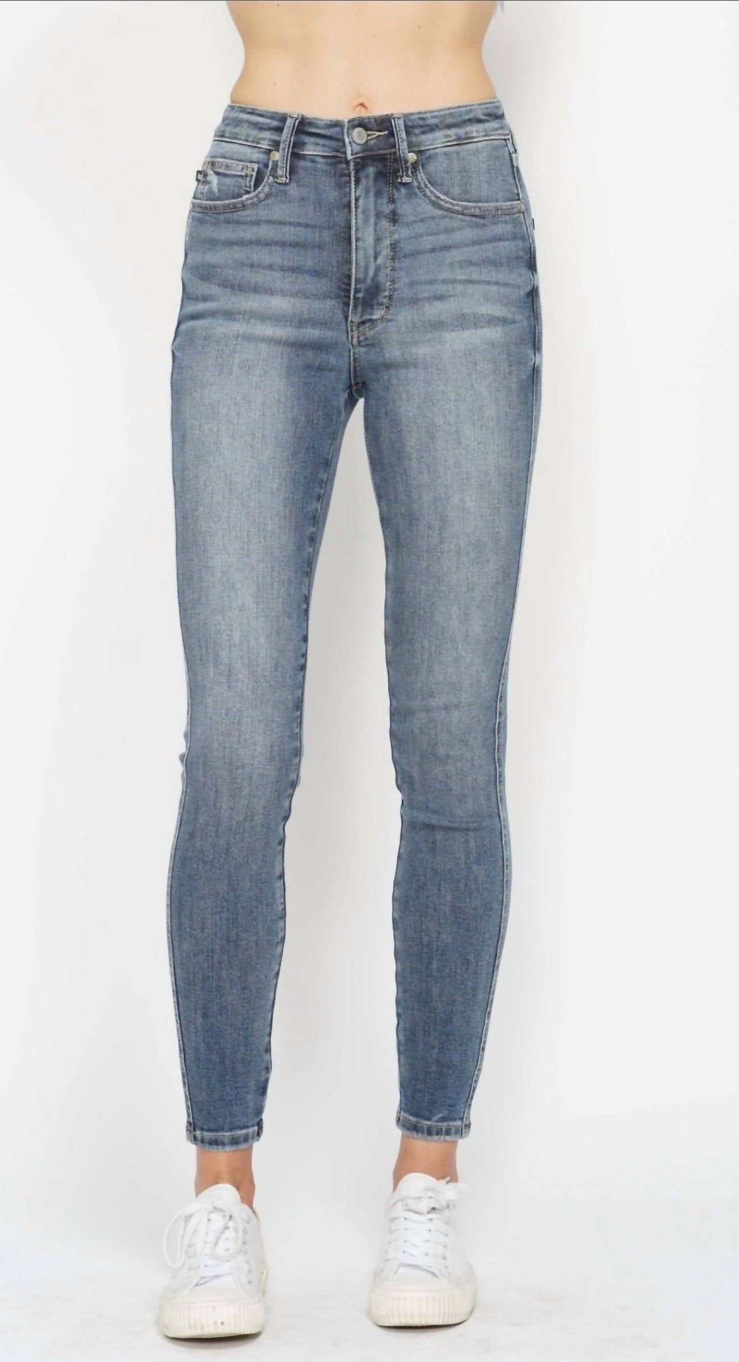 Judy Blue - Tummy Control Contrast Wash Skinny Jeans