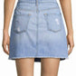 7 For All Mankind - Denim Frayed Hem Santa Cruz Mini Skirt