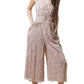 En/Kay - Floral Sleeveless Crop Linen Jumpsuit