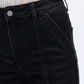 Bayeas - Seamed High Waist Wide Leg Jeans