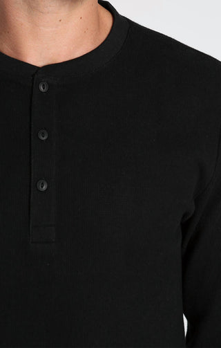 Jachs New York - Henley de manga comprida com waffle escovado