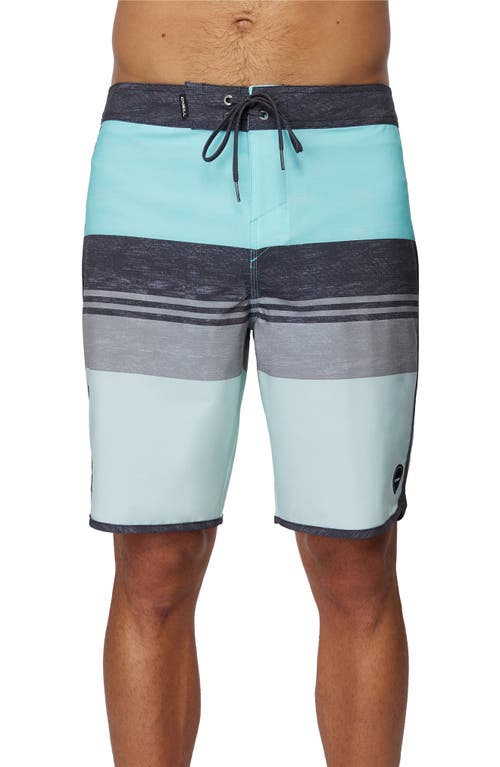 ONeill Men's Turquoise Four Square Stripe Board Shorts
