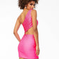 Ashleylauren - One Shoulder Jersey Cocktail Dress