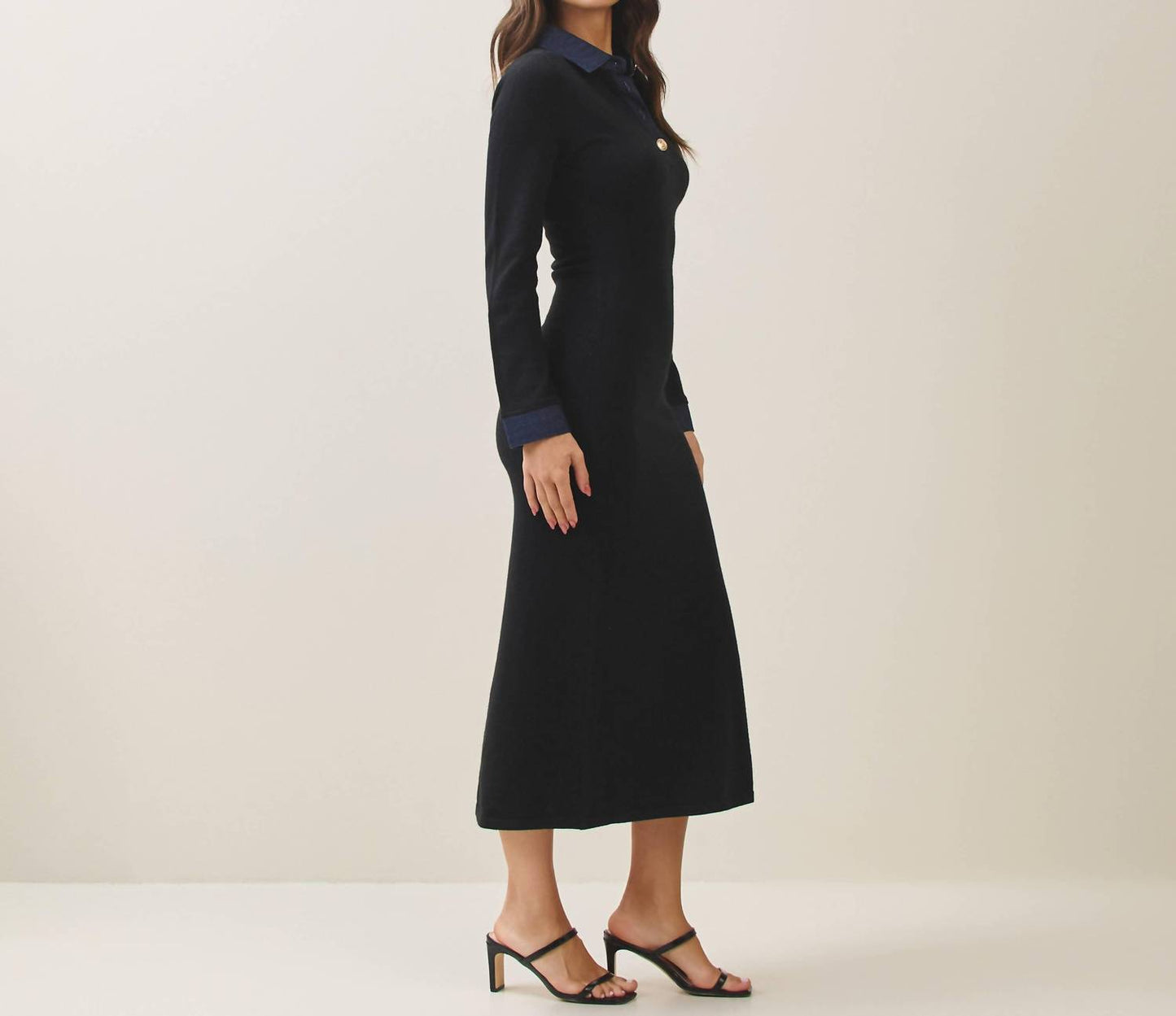 Able - Women's Denim Trim Knit Dress