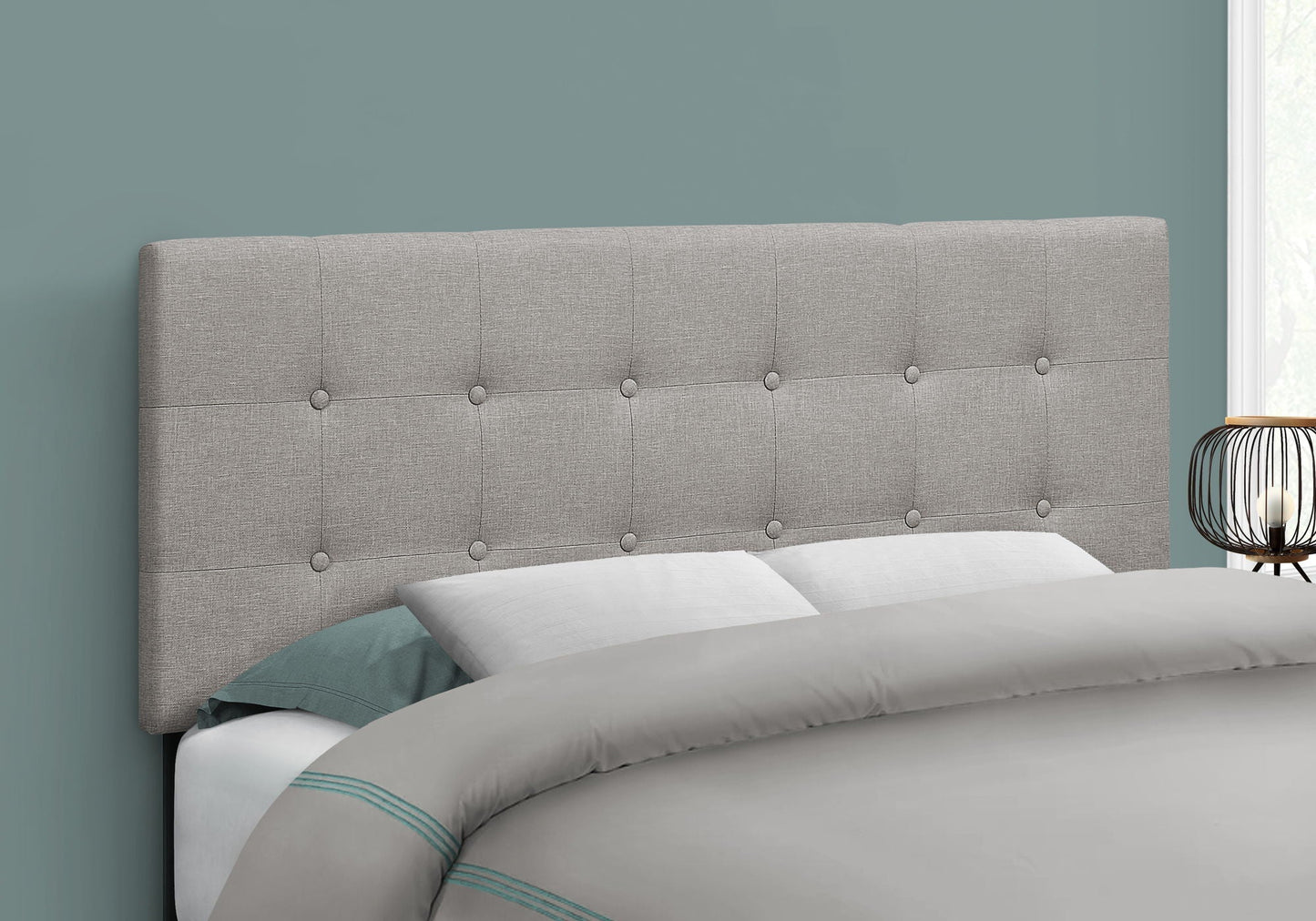 Full Size Upholstered Headboard Only, Transitional - Gray