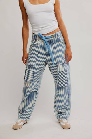 Free People - Calça jeans Moxie Railroad cintura baixa