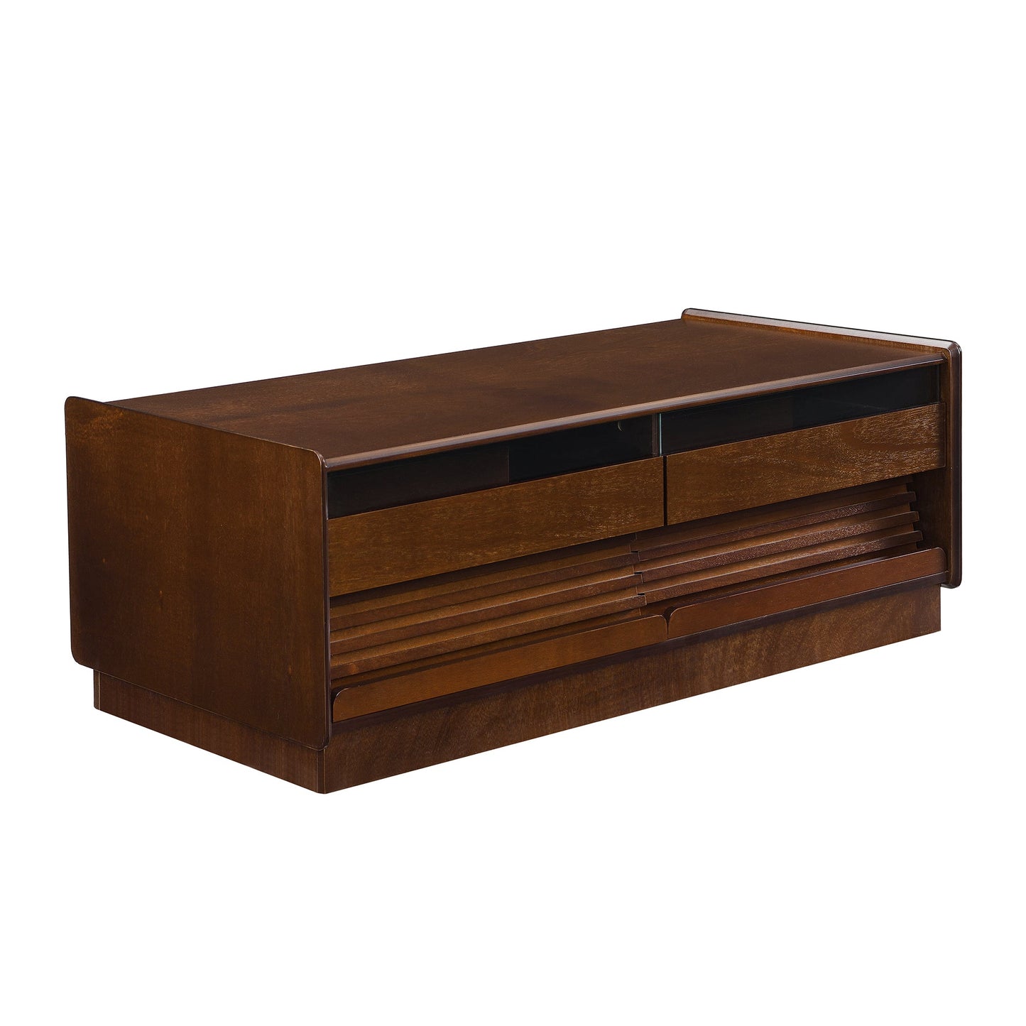 Modern Rectangle Coffee Table with 4 Drawers and 2 Display Shelves