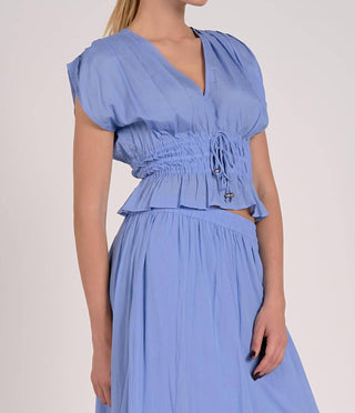 Elan - V-neck Rufle Top