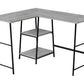 L-Shape Corner Computer Desk with Storage Shelves