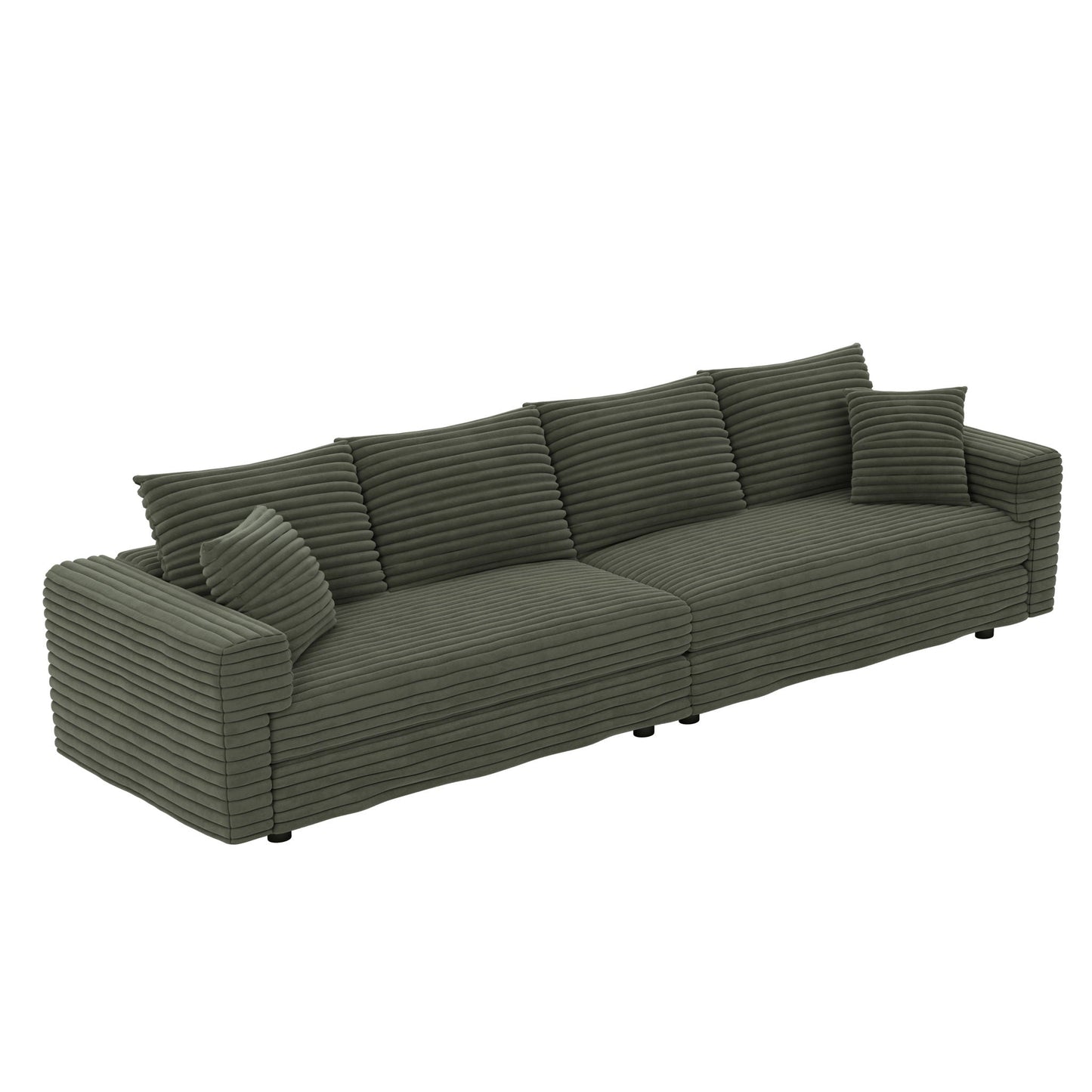 4 Seat Sofa, Modern Comfy Upholstered Sofa Cloud Couch, Deep Seat Couches With Soft Pillows