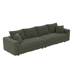 4 Seat Sofa, Modern Comfy Upholstered Sofa Cloud Couch, Deep Seat Couches With Soft Pillows