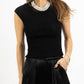 Bibi - Vivi Pearl Trim Top