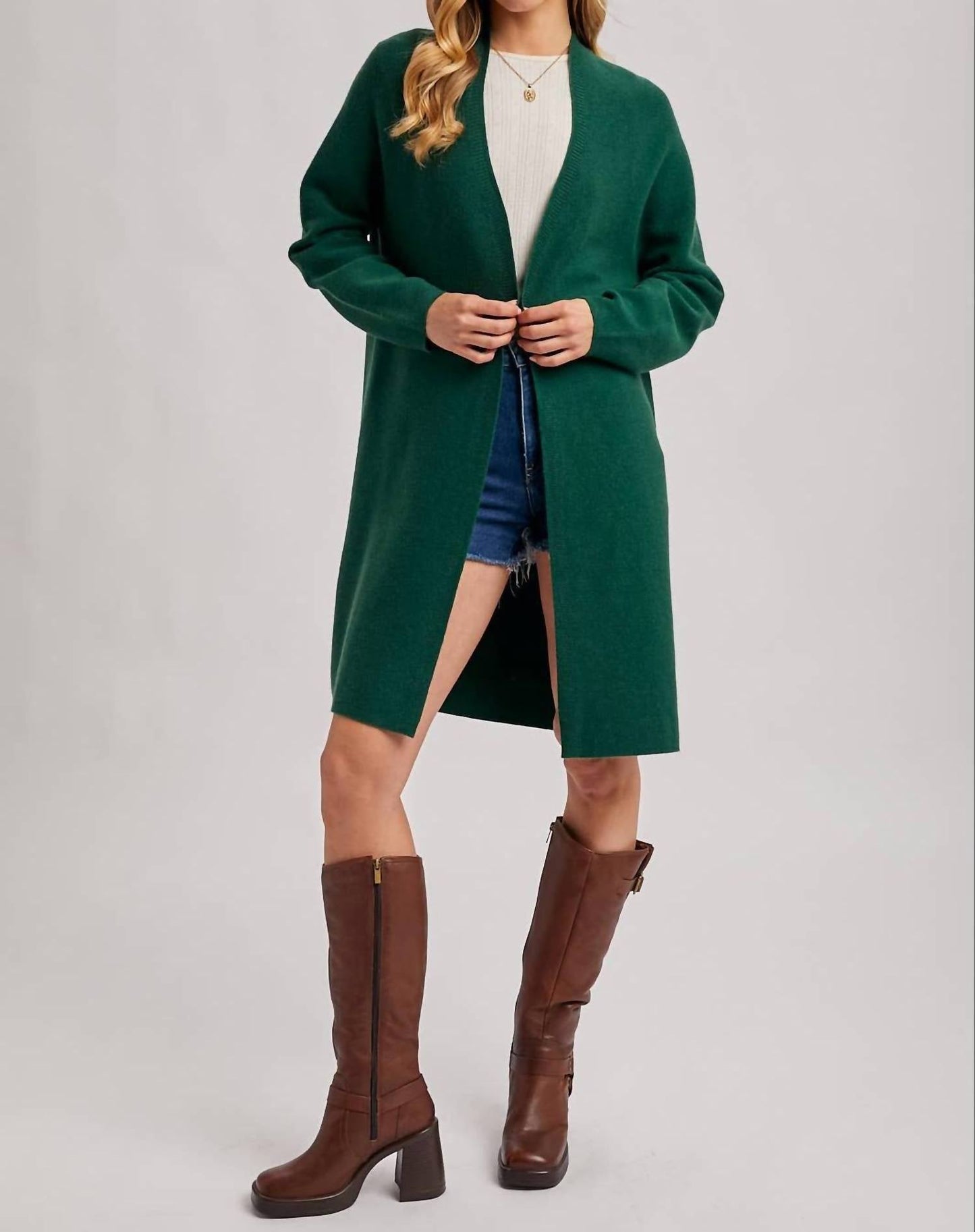 Bluivy - Open Front Knit Layering Sweater Cardigan