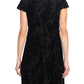 Adrianna Papell - Cap Flare Sleeves Velvet Short Dress