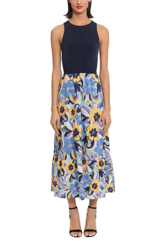 Donna Morgan - Floral Skirt & Tank Contrast Dress