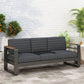 Giovanna 3 Seater Sofa With Aluminum Frame And Water Repellence Cushions - Black