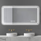 LED Bathroom Mirror with Anti-Fog, Rust Resistance, and Tri-Color Lighting