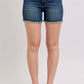 Judy Blue - High Waist Tummy Control Fray Hem & Shield Back Pockets Denim Short