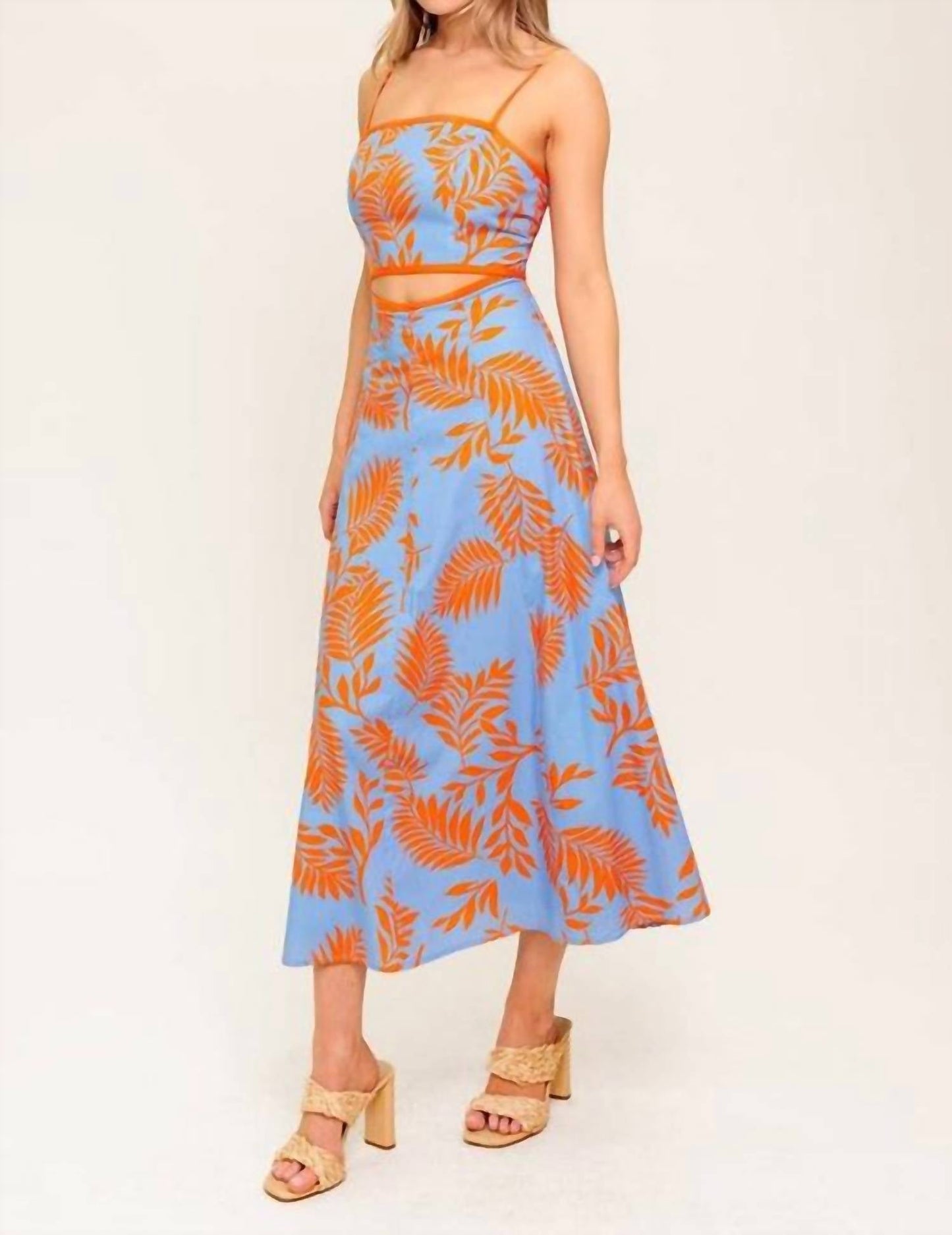 Flying Tomato - Apricot Sunset Cut-out Midi Dress