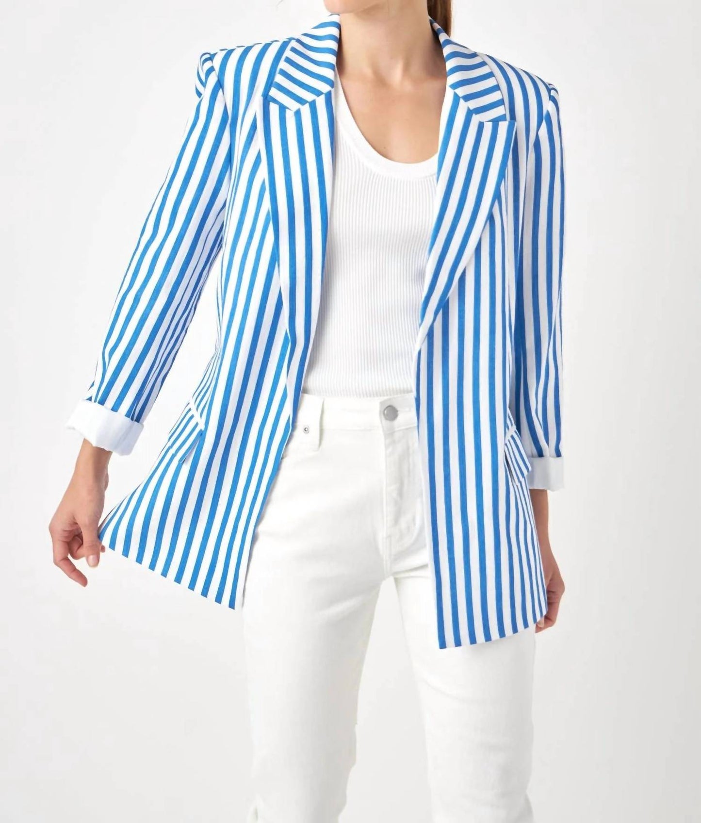 2.7 August Apparel - Callie Striped Blazer