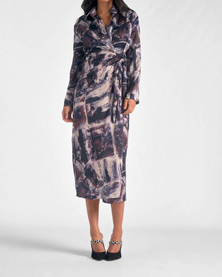 Elan - VESTIDO ENVOLTO DE MANGA LONGA