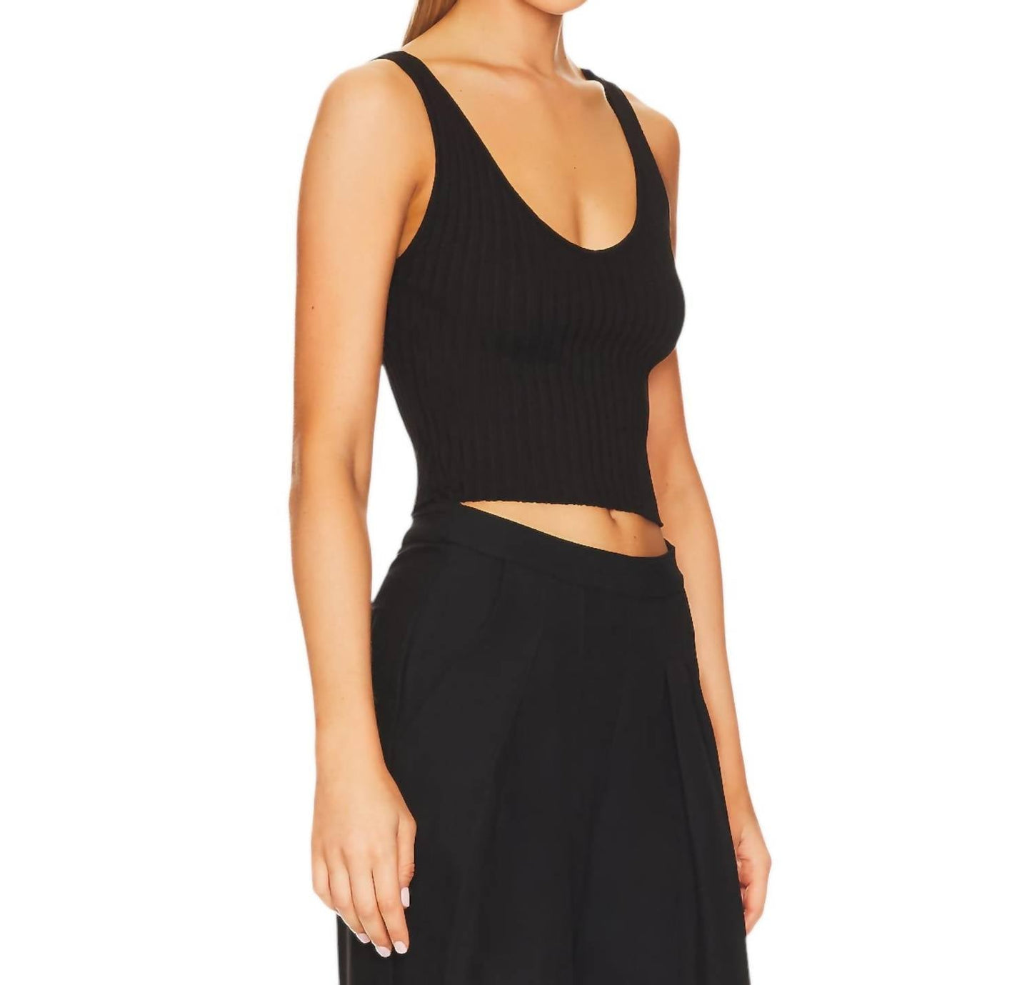 Enza Costa - Rib Sweater Knit Scoop Tank Top