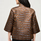 Joseph Ribkoff - Metallic Geometric Print Boxy Jacket