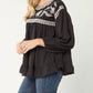 Entro - Embroidered Swiss Dot Blouse