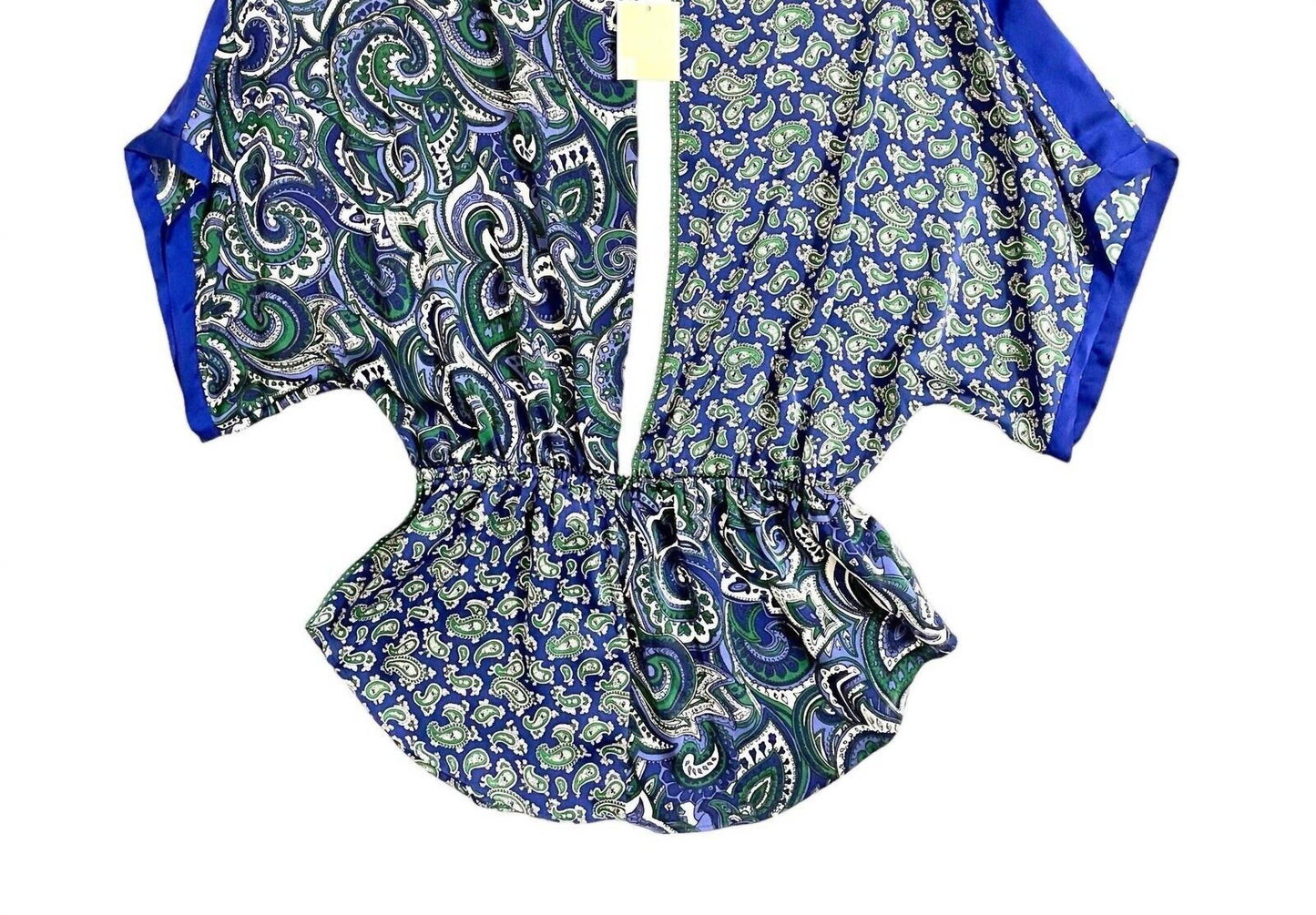 Michael Kors - Women's Paisley Print Satin Dropped Shoulder Blouse