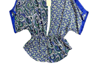 Michael Kors - Women's Paisley Print Satin Dropped Shoulder Blouse