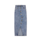 Recollection Brand - Women's Button Front Stretch Denim Midi Skirt
