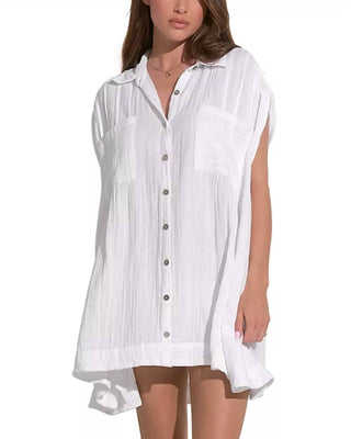 Elan - Vestido de gaze sem mangas