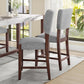 Set of 4 Mid-Century Modern Linen Upholstered Bar Stools
