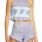 Free People Petra Short Pajamas in Bluebell Combo, Size Medium