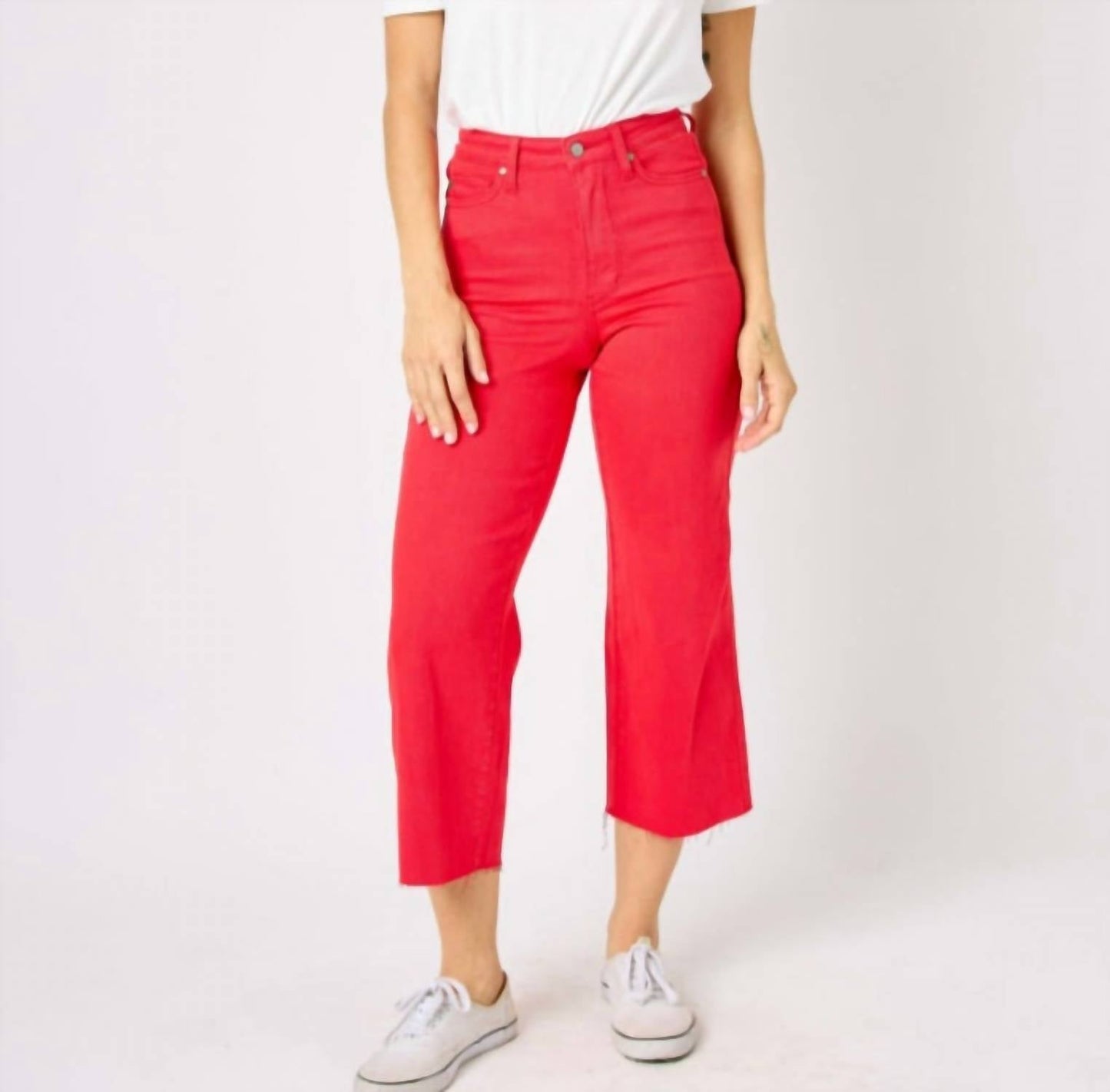 Judy Blue - Tummy Control Cropped Wide Leg Jean