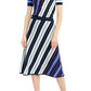 J.Crew - Diagonal Stripe Merino Wool Midi A Line Skirt