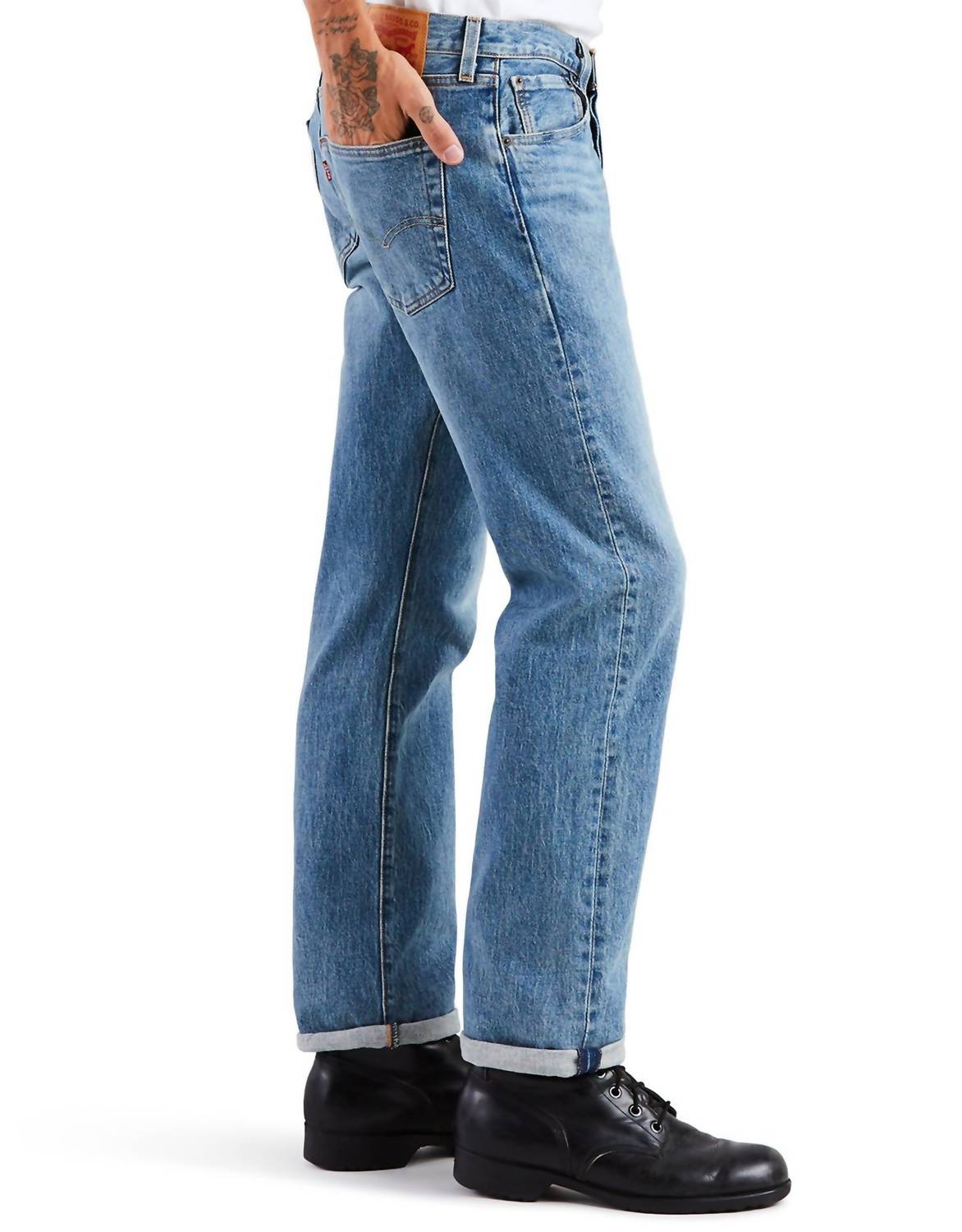 Levi'S - 501 Stretch Button Fly Original-fit Straight-leg The Ben Jean