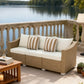 Outdoor Furniture Rattan Sofa with Cushions and Throw Pillows