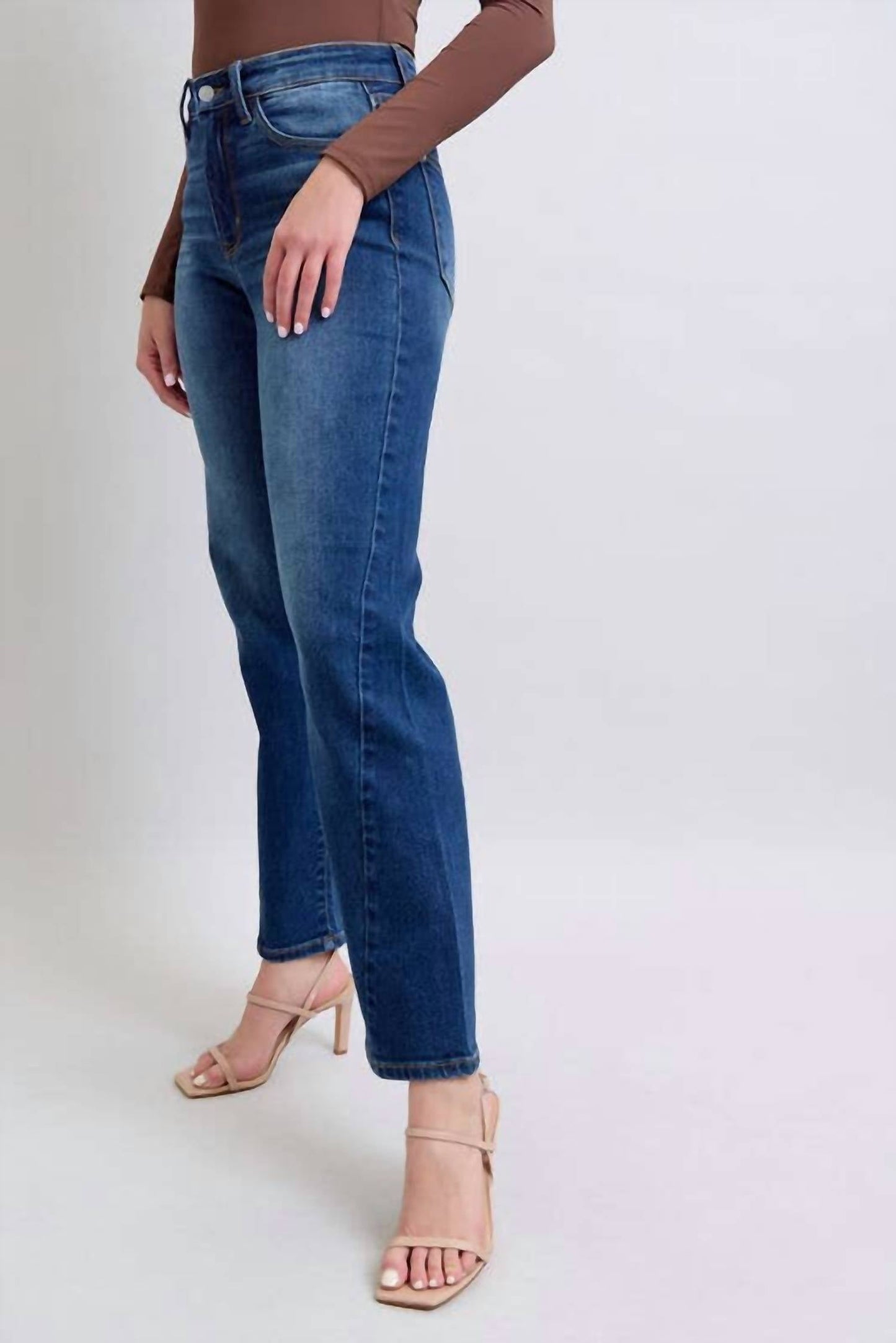 Judy Blue - Mid Rise Side Seam Detail Straight Jeans