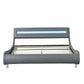 Queen Size Upholstered Platform Bed Frame with LED Lighting
