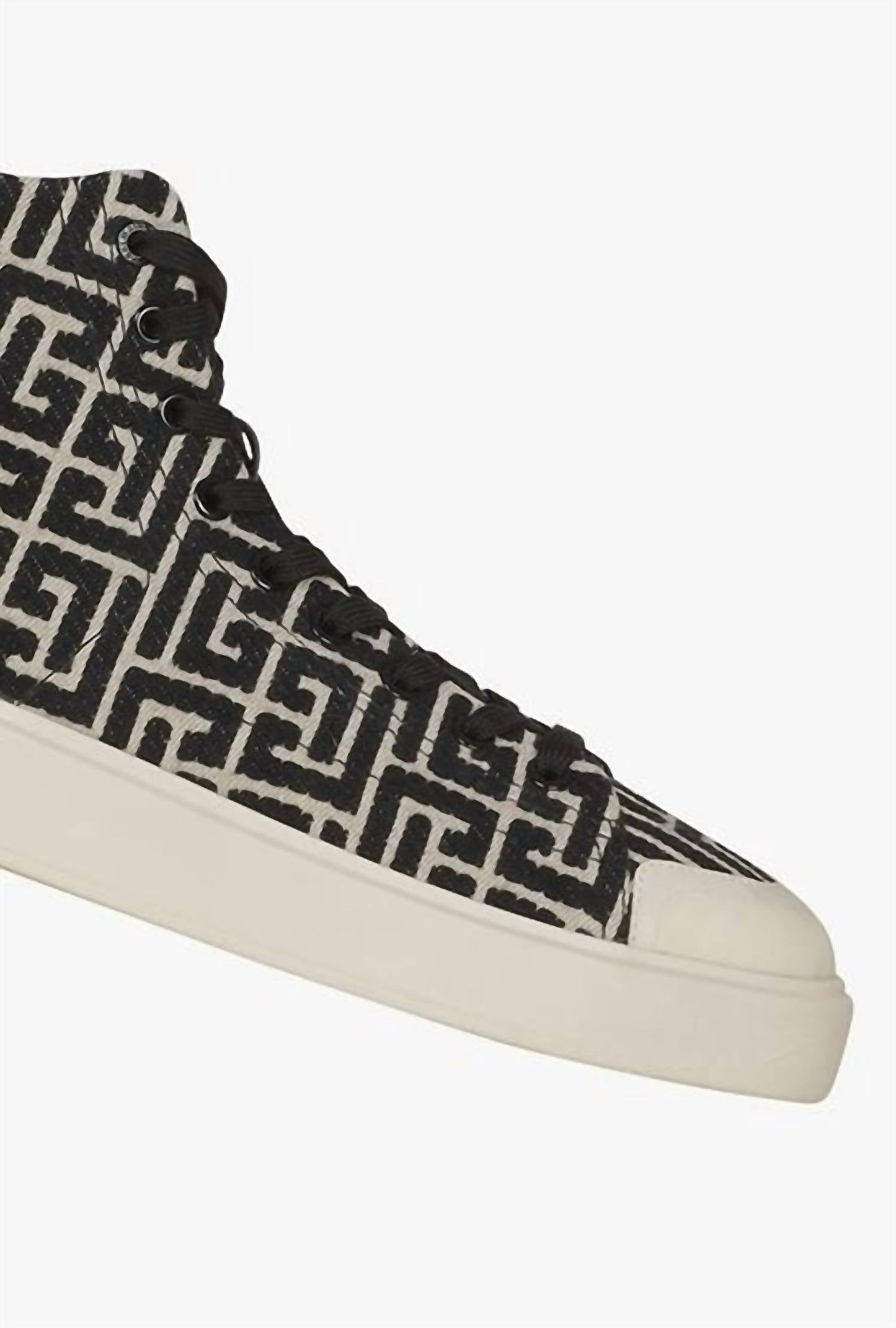 Balmain - Women's B-court Bicolor Monogram Jacquard High-top Sneakers