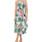 Oliphant - Smocked Tie Strap Ruffle Midi Dress