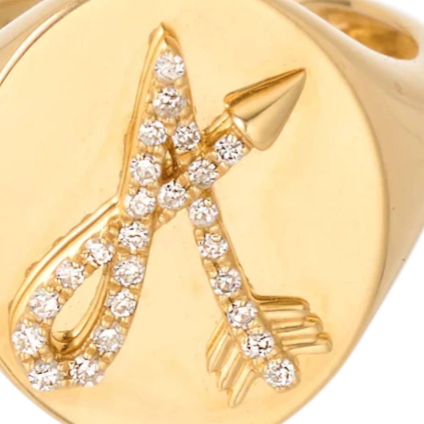 Adina Reyter - Women's Diamond Arrow Initial Signet Ring - A